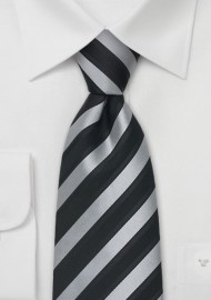 Elegant Mens Tie in Silver and Black