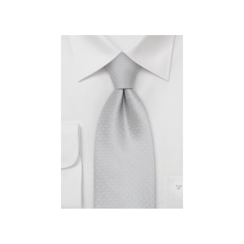 Designer Neckties by Chevalier - Solid Necktie in Platinum-Silver