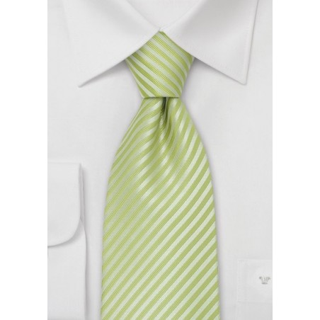 Bright Green Tie - Lime Green Tie With Fine Stripes