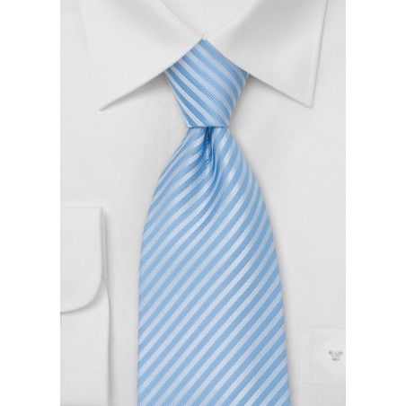 Powder Blue Striped Necktie