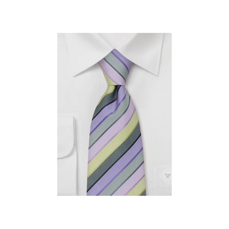 Lilac, Purple, and Lime Green Necktie