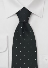 Black Tie by Chevalier With Fine Polka Dots