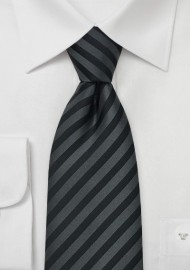 Dark Charcoal Gray Silk Tie in XL Length