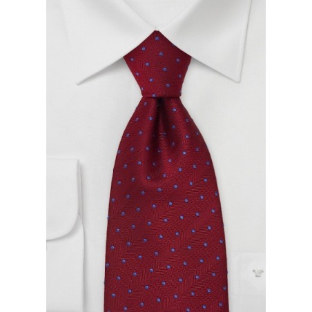 Crimson Red Polka Dot Tie by Chevalier - Ties-Necktie.com
