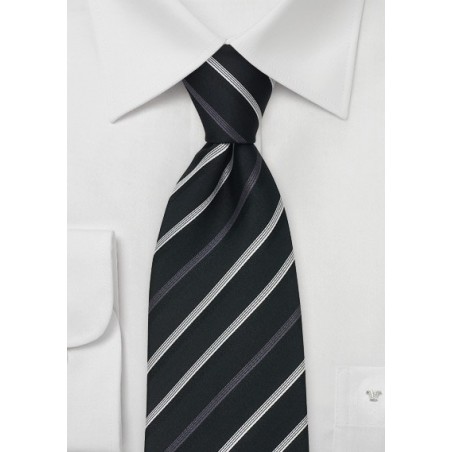 Modern Black Silk Tie by Designer Cavallieri