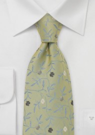 Light Sage Green Floral Tie by Chevalier