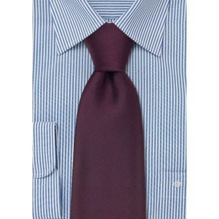 XL Necktie in Solid Wine Red