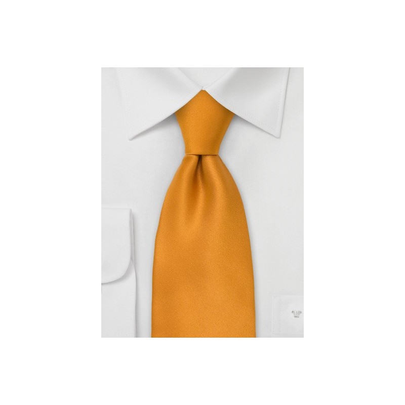 Silk Necktie in Amber-Orange