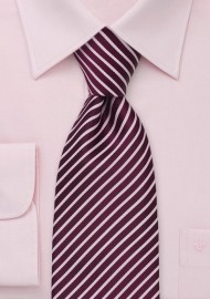 Wine Red and Rose Striped Tie