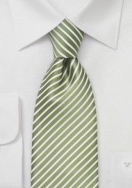 Spring Green Striped Necktie