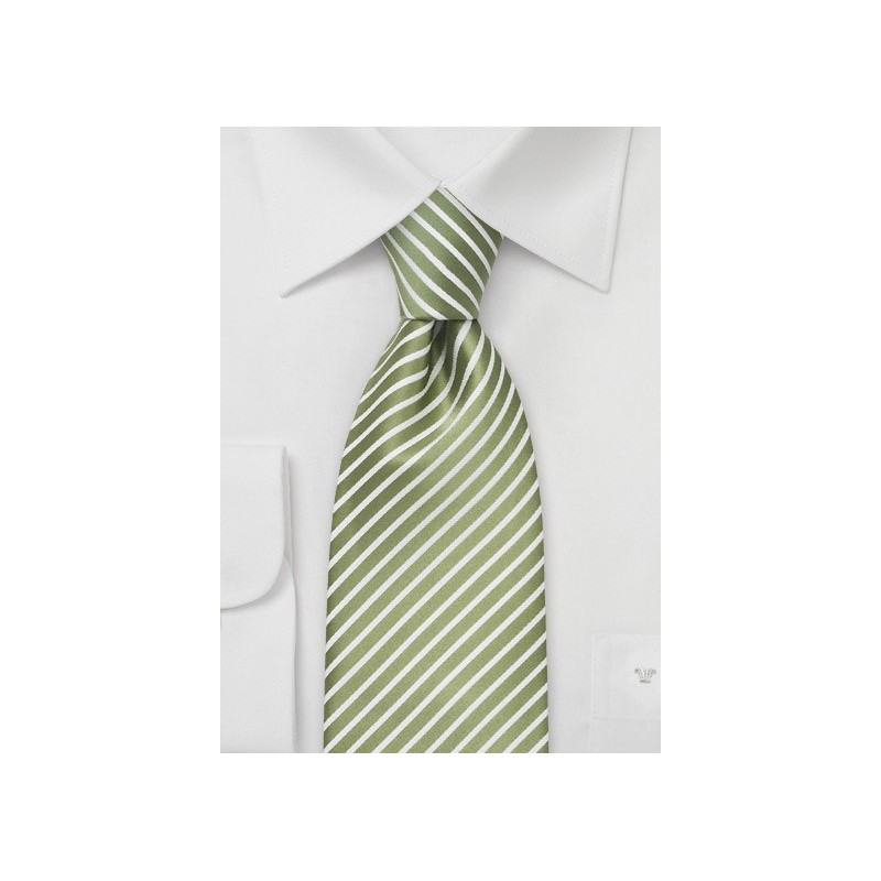 Spring Green Striped Necktie