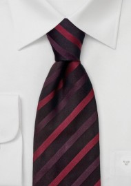 Dark Brown & Red Striped Tie by LACO