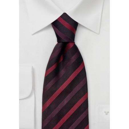 Dark Brown & Red Striped Tie by LACO