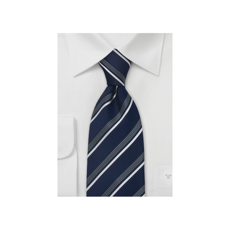 Sapphire Blue Striped Tie by Cavallieri