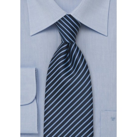 Modern Blue Striped Necktie