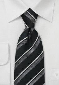 Italian Designer Tie in Black and Silver