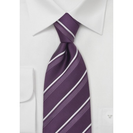 Modern Purple Striped Tie by Cavallieri