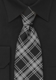 Black and Silver Checkered Necktie