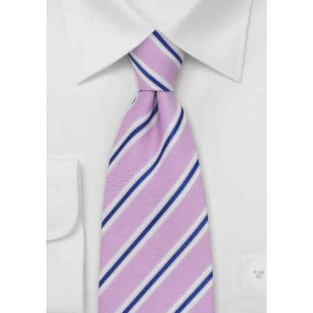 Mauve-Pink Striped Tie by Cavallieri