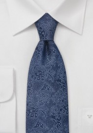 Navy and Silver Designer Tie by Chevalier