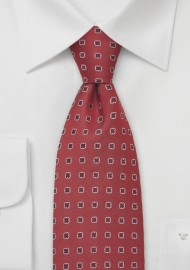 Venetian-Red Silk Tie by Designer Chevalier