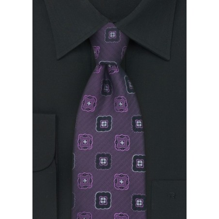 Dark Purple Floral Tie by Chevalier