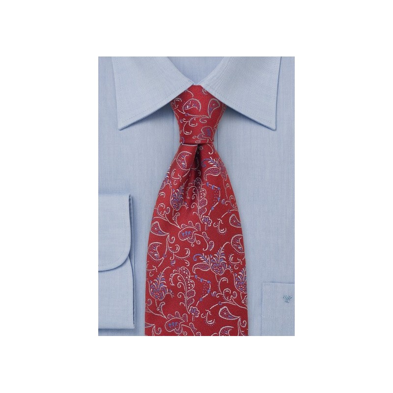 Cherry Red Silk Tie by Chevalier