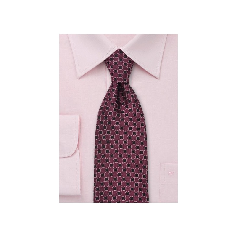 Burgundy-Red Designer Silk Tie