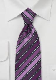 Modern Purple Striped Necktie by Cavallieri