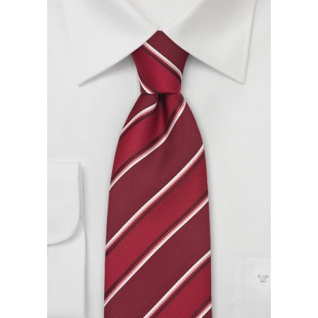 Red and White Striped Necktie