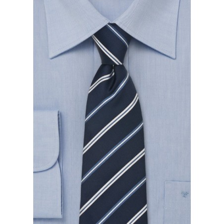 Elegant Navy Blue Silk Necktie