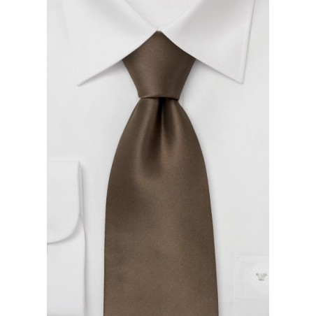 Solid Bronze Brown Silk Tie