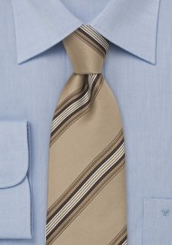 Khaki-Tan Silk Tie by Cavallieri