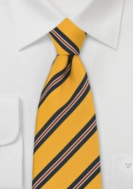 Striped Tie in Yellow, Navy, Red