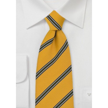 British Striped Tie in Golden-Yellow