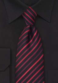 XL Striped Tie in Black and Red