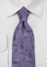 Purple Paisley Silk Necktie