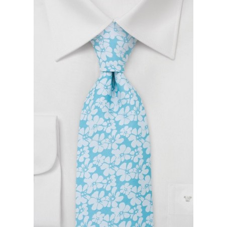 Turqouise Floral Necktie