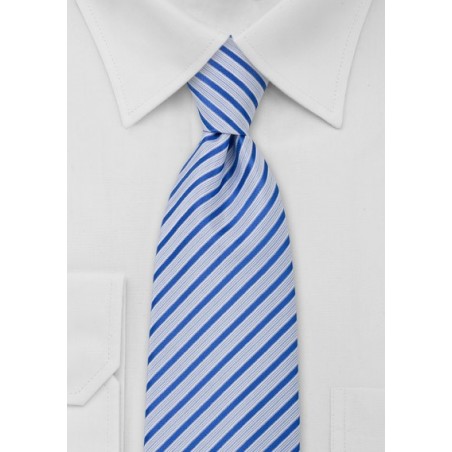 Striped Necktie in Light Blue White