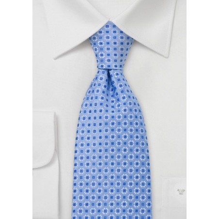 Light Blue Foulard Silk Tie