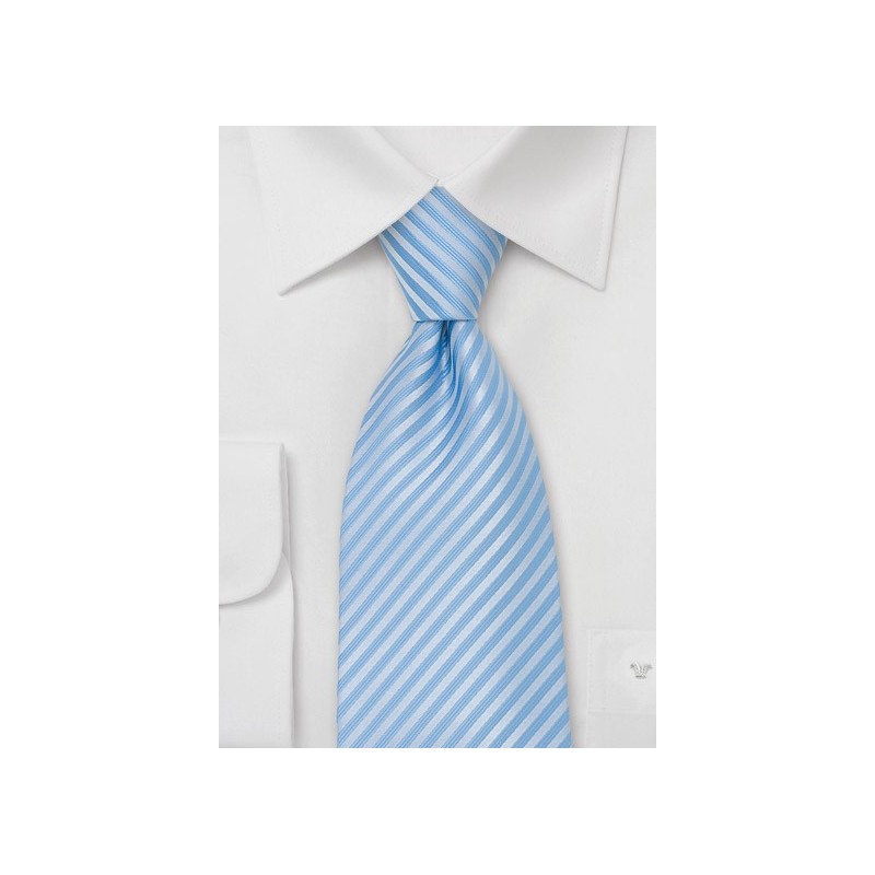Powder Blue Striped Tie for Kids