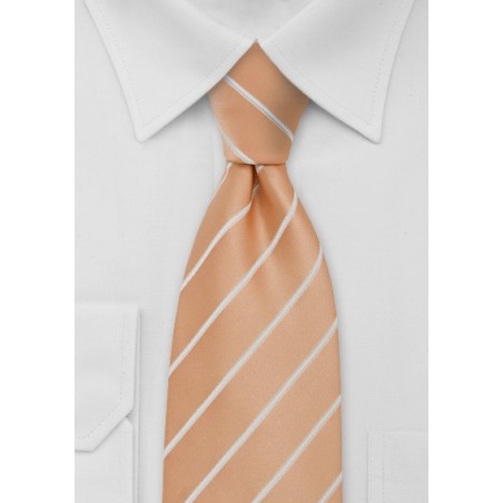 Peach Orange Striped Mens Tie