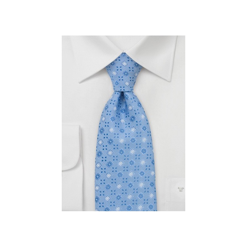 Light Blue Floral Necktie