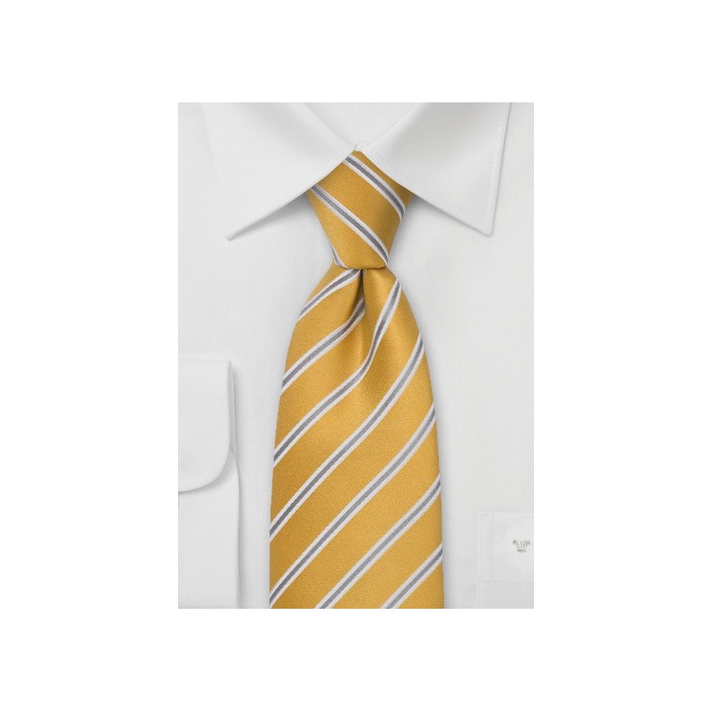 Golden Yellow and Gray Necktie
