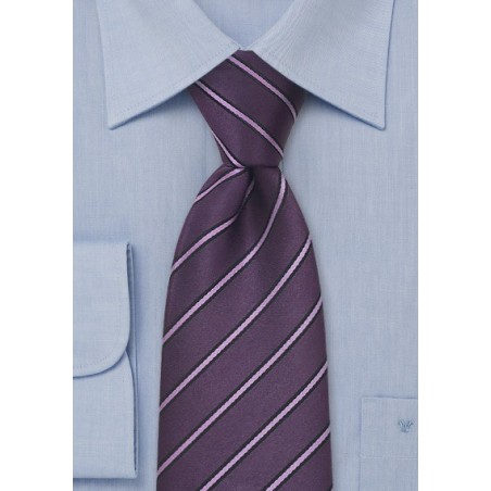 Striped Tie Violet and Lavender