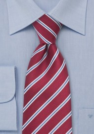 Silk Tie in Cherry-Red and Baby-Blue