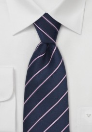 Dark Indigo Blue and Pink Tie