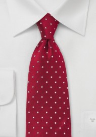 XL Cherry-Red Polka Dot Tie