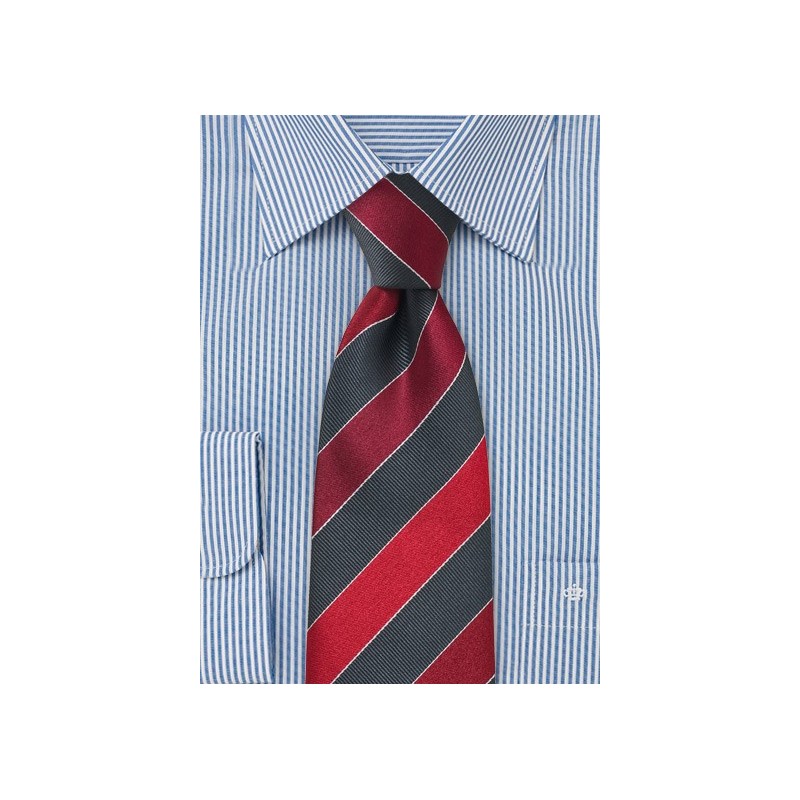 Gray and Cherry Red Necktie
