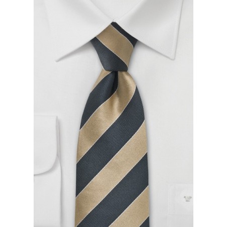 Tan and Gray Striped Tie
